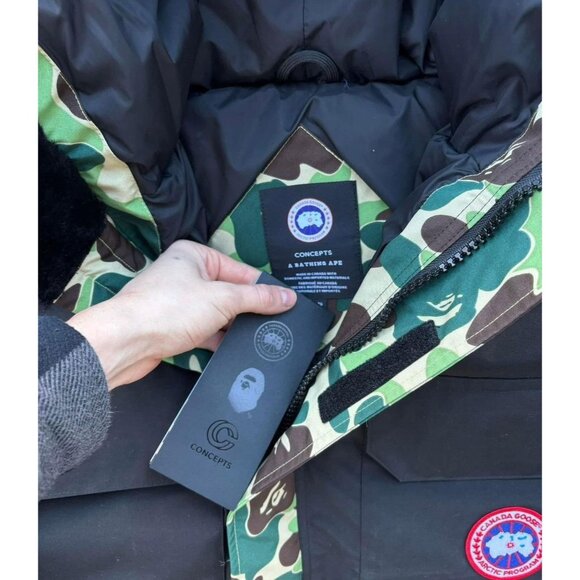 Canada Goose x Bape x Concepts Black/Camo Expedition Parka - Picture 6 of 13
